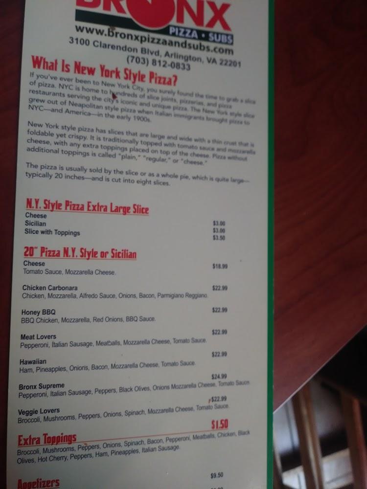 BRONX PIZZA Menu image 3